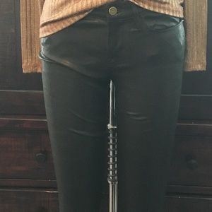 Black Stretch Leather Pants